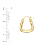 Puff Tapered Squared Off Hoop Earrings - 14K Yellow Gold Hoop Earrings - by Dazyle