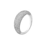 Diamond Pave Dome Ring (White Gold) - 14K White Gold, - by Dazyle
