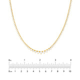 Diamond Graduated Tennis Necklace Yellow Gold 5-1/4tcw Box Chain - 14K Yellow Gold 17 Inches - by Dazyle