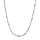 18 Inch Diamond Tennis Necklace 4.5 Carat 1.7mm Diamonds - 14K White Gold - by Dazyle