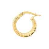 9.8mm Round Hoop Polished Earrings - 14K Yellow Gold - by Dazyle