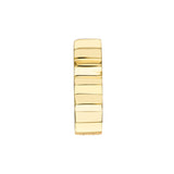 Ridged Polished Round Hoop Earrings - 14K Yellow Gold - by Dazyle