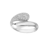 Teardrop Diamond Bypass Ring - 3/4tcw - 14K White Gold Wedding Band - by Dazyle