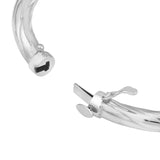 Sterling Silver Twisted Oval Bangle - Sterling Silver - by Dazyle