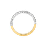 Pave Diamond Stackable Band (7/8tcw) - 14K Yellow & White Gold - by Dazyle