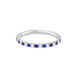 Diamond and Sapphire Eternity Band - 14K White Gold - Size 4 - by Dazyle