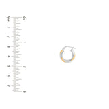 Two-Tone Twisted Round Hoop Earrings - 14K Yellow & White Gold - by Dazyle