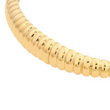 Graduated Ribbed Bangle Bracelet | 14K Yellow Gold | Box Lock | Eye-Catching Bangle - 14K Yellow Gold