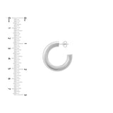 Polished Open Hoop Earrings | 14K White Gold | 6mm x 30mm - by Dazyle