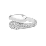 Teardrop Diamond Bypass Ring - 3/4tcw - 14K White Gold Wedding Band - by Dazyle