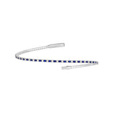 Sapphire & Diamond Eternity Flexi Tennis Bangle - 14K White Gold - 7 Inches - by Dazyle