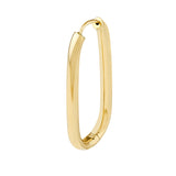 Oval Round Hoop Earrings | 38.3mm | 14K Yellow Gold | Hinge Back | Earrings - by Dazyle