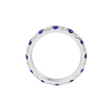 Sapphire & Diamond Eternity Band (1-1/2tcw) - 14K White Gold - by Dazyle