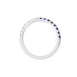 Stackable Ring Alternate Colored 14K White Gold 2mm Diamonds & Sapphires - 14K White Gold - by Dazyle