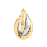 Two-Tone Love Knot Hoop Earrings - 14K Yellow & White Gold - by Dazyle