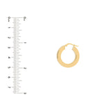 15mm Round Square Tube Hoop Earrings - 14K Yellow Gold - by Dazyle