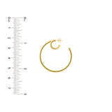50mm Double Open Hoop Earrings Yellow Gold Post & Nut - 14K Yellow Gold - by Dazyle