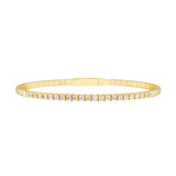 Diamond Flexi Tennis Bangle - 14K Yellow Gold - 7.0 inch - by Dazyle