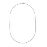 17 Inch Diamond Half Tennis Necklace 2.125 Carat 1.7mm Diamonds - 14K White Gold - by Dazyle