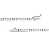 Diamond Tennis Necklace | 14K White Gold | 5-1/3tcw Diamonds | 2mm Diamond Size | 16 inches - 14K White Gold - 16" - by Dazyle