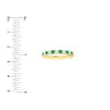 Emerald & Diamond Eternity Band - 14K Yellow Gold - Size 4 - by Dazyle