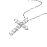 Diamond Cross Pendant 1tcw - 14K White Gold - by Dazyle