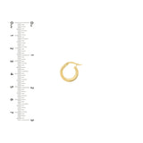 9.8mm Round Hoop Polished Earrings - 14K Yellow Gold - by Dazyle