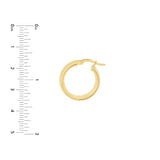 15mm Round Hoop Polished Earrings - 14K Yellow Gold - by Dazyle