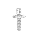 Diamond Cross Pendant 1/8tcw 14K White Gold - by Dazyle