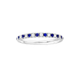 Diamond and Sapphire Eternity Band - 14K White Gold - Size 4 - by Dazyle