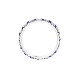 Diamond and Sapphire Eternity Band - 14K White Gold - Size 4 - by Dazyle