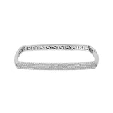 Pave Diamond Square Bangle - 14K White Gold - by Dazyle