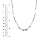 Sterling Silver Graduated Bead Necklace, 18 Inch - Sterling Silver - by Dazyle