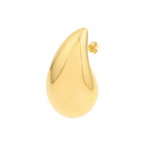 Jumbo Puff Teardrop Dome Earrings - 14K Yellow Gold Dangle Earrings - by Dazyle