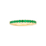 Emerald Gemstone Stackable Band - 14K Yellow Gold - Size 4 - by Dazyle