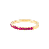 Ruby Gemstone Stackable Band - 14K Yellow Gold, Size 4 - by Dazyle