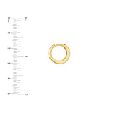 Fluted Polished Round Hoop Earrings - 14K Yellow Gold - by Dazyle