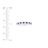 Sapphire & Diamond Stackable Band 14K White Gold Wedding Band Ring - 14K White Gold Size 4.0 - by Dazyle