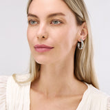 Polished Open Hoop Earrings | 14K White Gold | 6mm x 30mm - by Dazyle