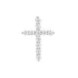 Diamond Cross Pendant 1tcw - 14K White Gold - by Dazyle