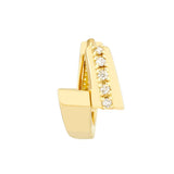 Double Bar Ascending Diamond Hoop Earrings - 14K Yellow Gold - by Dazyle