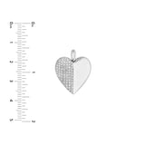 50/50 Diamond Heart Pendant (3/4tcw) in White Gold - by Dazyle