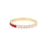 Stackable Ruby & Diamond Band 14K Yellow Gold - Size 4.0 - by Dazyle