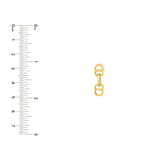 Double Link Earrings Stud Earrings - 14K Yellow Gold - by Dazyle