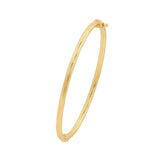 Gold Linear Pattern Bangle | Box Lock | 14K Yellow Gold | Bracelet - by Dazyle