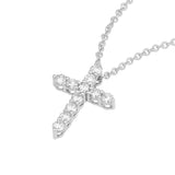 Diamond Cross Pendant 1/8tcw 14K White Gold - by Dazyle