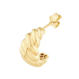 Twist Dome Hoop Earrings - 14K Yellow Gold - by Dazyle