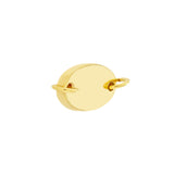 Oval Station Spool Charm 14K Yellow Gold Jump Ring Closure - by Dazyle