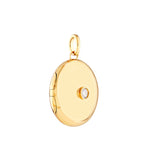 Diamond Round Locket Pendant - 14K Yellow Gold (1/10tcw) - by Dazyle