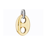 Puff Mariner Diamond Bail Link Pendant - 14K Yellow & White Gold - by Dazyle